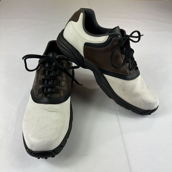 FJ Footjoy Golf Shoes‎ Mens 11 45516 White Brown Leather...